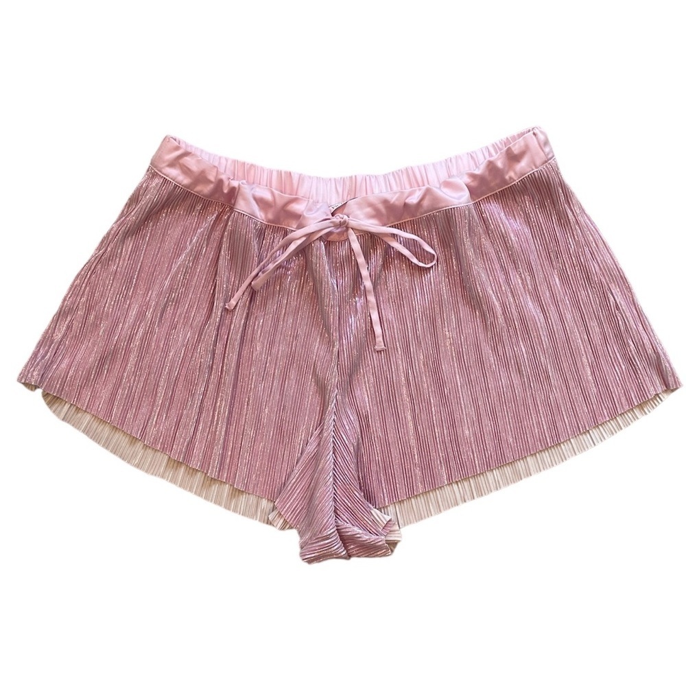 Victoria’s Secret Pink Satin Metallic Pleats Sleep Shorts